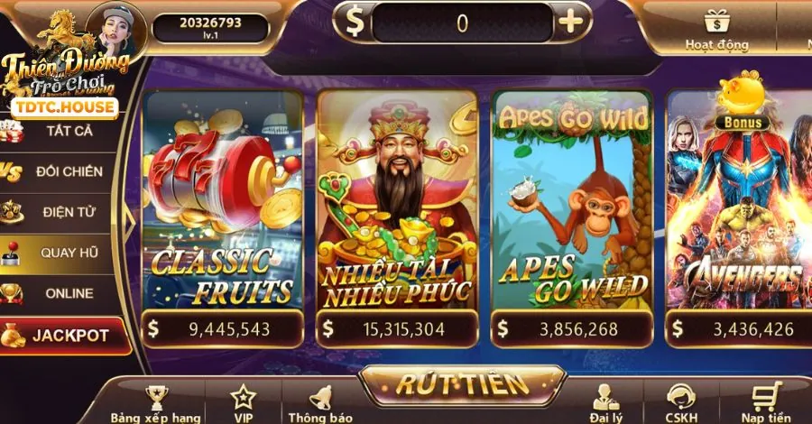 Trò chơi nổ hũ ga179 với các biểu tượng may mắn và jackpot